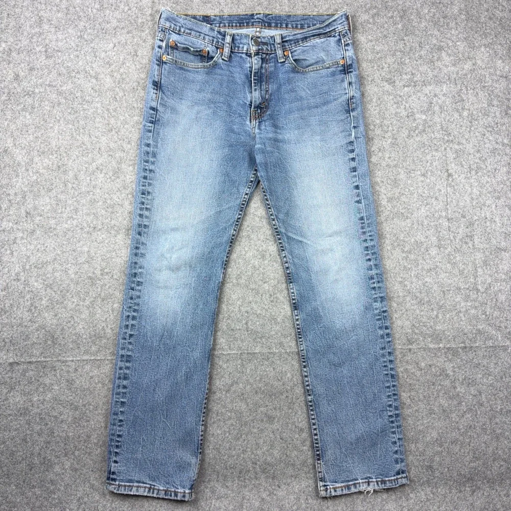 Levi's Jeans Mens 32x30 Blue 514 Straight Fit Distressed Denim Casual Workwear